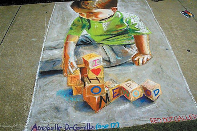 0712 Homewood Rotary sidewalk chalk art