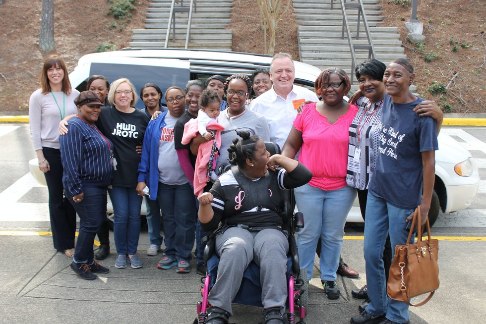Cathaleen Webb receives wheelchair accessible van