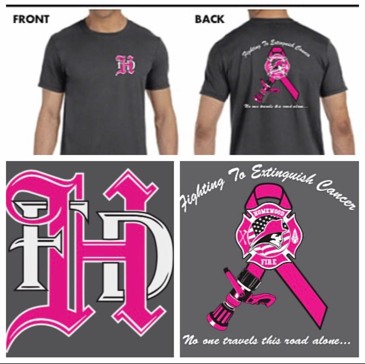 Homewood Fire Department Breast Cancer Awareness T-shirt sale 