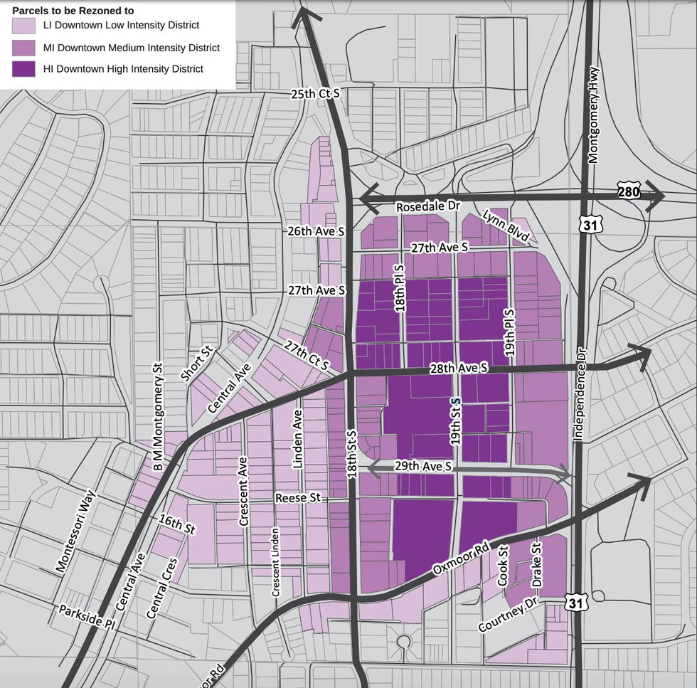 Proposed downtown intensity zoning